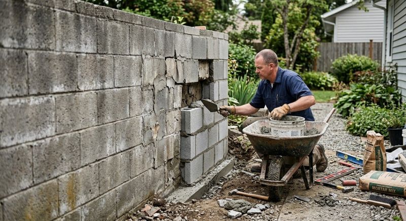 Cinder Block Wall Repair in Lakeland, FL