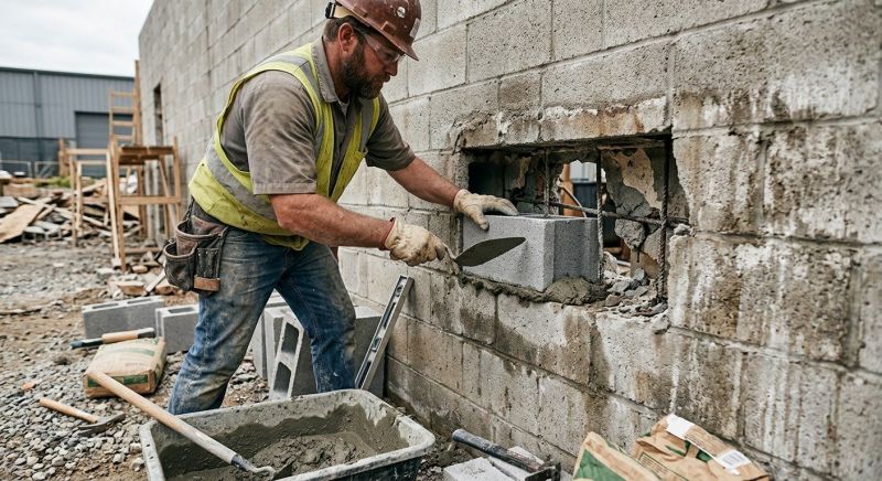 Cinder Block Wall Repair in Valrico, FL
